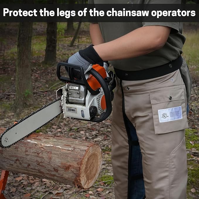 Chainsaw Chaps Apron 8-Layer Wrap for Men/Women Loggers Forest Workers Protective Chain Saw Pants Adjustable