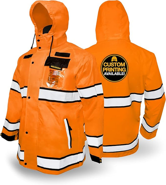 KwikSafety - Charlotte, NC - TORRENT Rain Jacket & Trench Coat ANSI OSHA Class 3 High Visibility Jacket Hi Vis Rain Gear