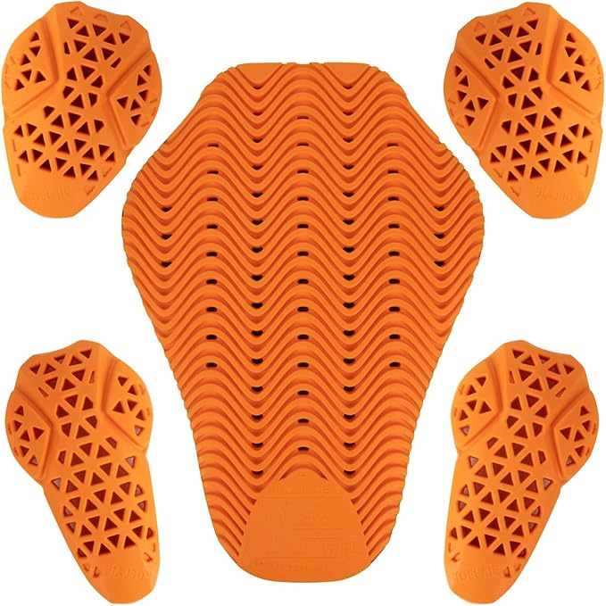 PSLER Full CE Level 2 Certified Motorcycle Armor Back Pad, Elbow and Shoulder Protection Pads Set for Motorcycle Jackets, 5PCS