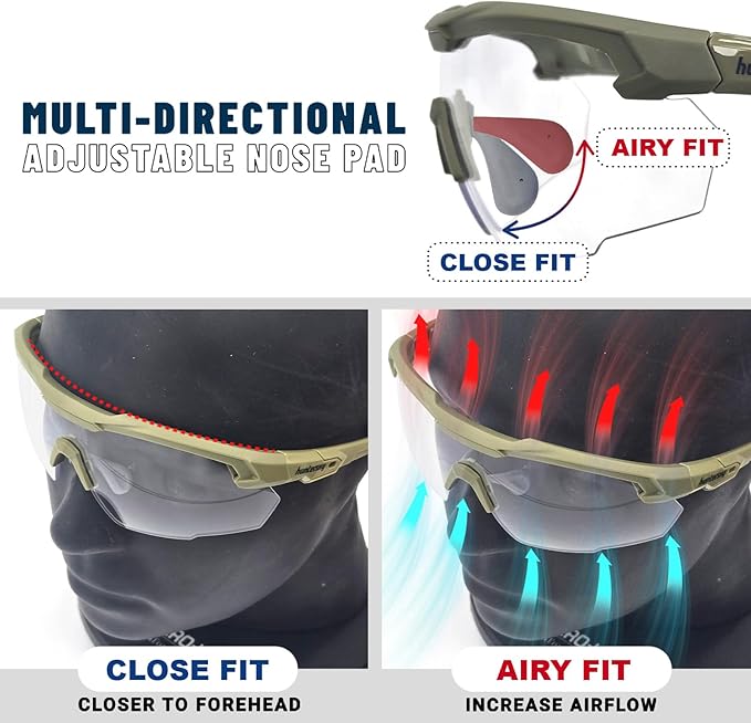 HTS HUNTERSKY Ballistic Tactical ANSI Z87.1+ Impact Protection Anti Fog Shooting Glasses Military Grade Airsoft Range