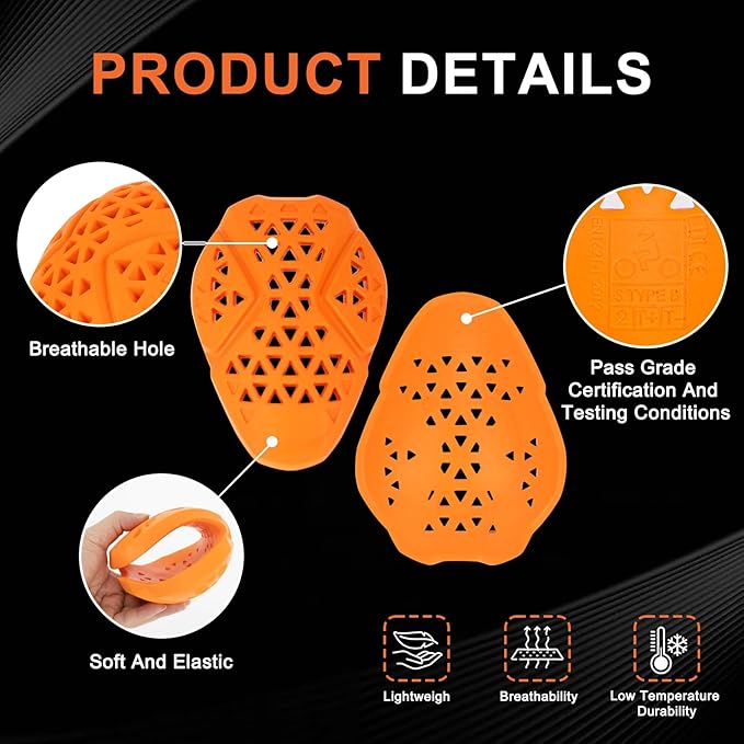 CE Level 2 Motorcycle Armor - PSLER CE Level 2 Motorcycle Armor Jacket Inserts Motorcycle Jacket Pads for Motorcycle Jackets,Shoulder