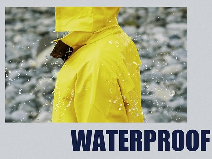 RainRider Rain Suits Waterproof for Men Women Heavy Duty Rain Gear Reflective Jacket Bib Pants 3 Pieces Rainwear