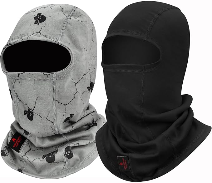 FR Face Mask for Men – Fire Resistant Balaclava Welding Head Cover, 100% Cotton Full Face Hood & Neck Protector