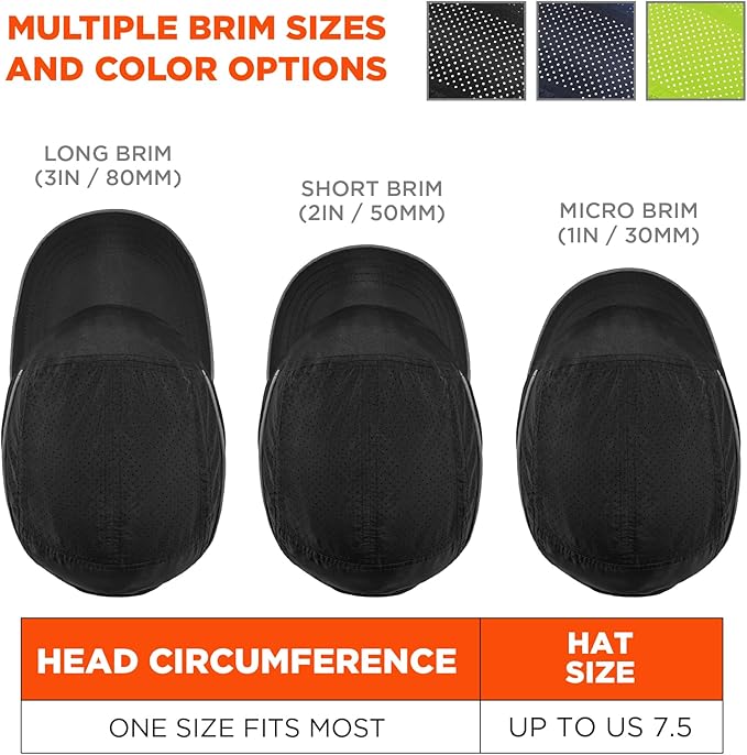 Ergodyne Skullerz 8955 Lightweight Bump Cap, Baseball Hat Style, Breathable Head Protection