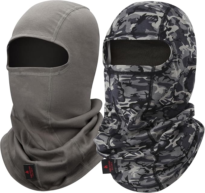 FR Face Mask for Men – Fire Resistant Balaclava Welding Head Cover, 100% Cotton Full Face Hood & Neck Protector