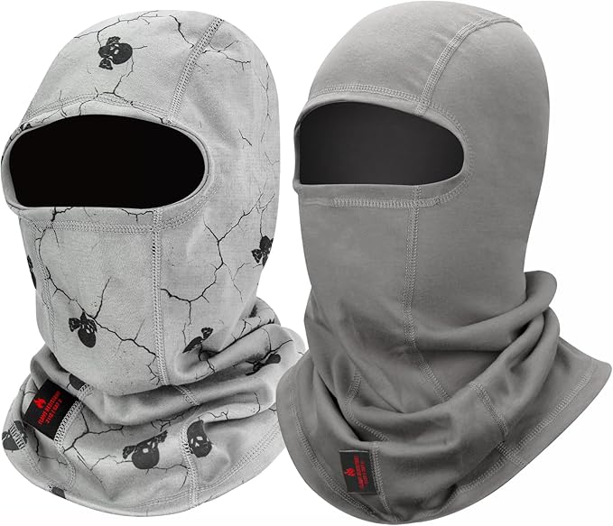 FR Face Mask for Men – Fire Resistant Balaclava Welding Head Cover, 100% Cotton Full Face Hood & Neck Protector