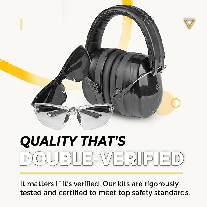TradeSmart High-Performance Earmuffs for Shooting Range & Shooting Eye Protection Glasses + Firearm Confidence Course
