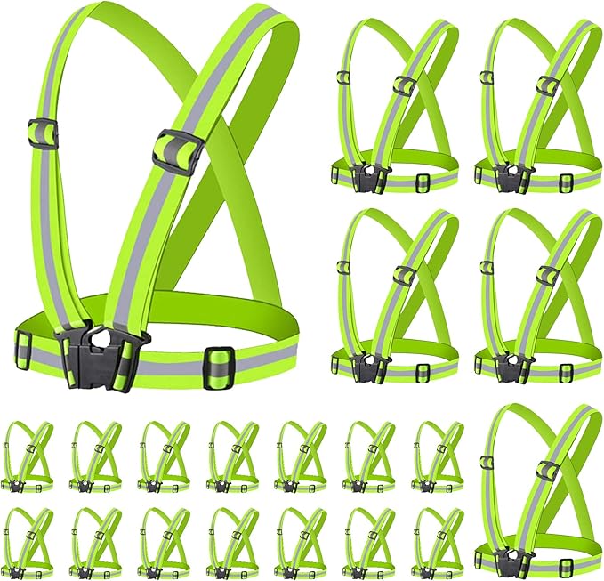 Reflective Vest - Running Vest Reflector, Reflective Running Vest with Safety Straps, High Visibility Reflector