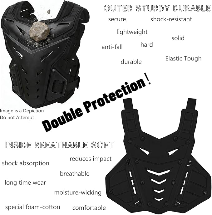 Motorcycle Armor Body Guard Vest, Street Bike Riding Off-Road Racing Cycling Skiing Motocross Adult Chest Protector