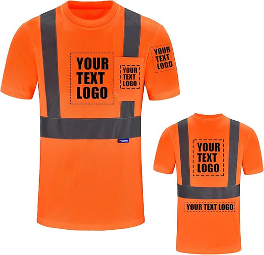 AYKRM Safety T Shirt Reflective High Visibility hi vis Long Sleeve T Shirt (XS-6XL)