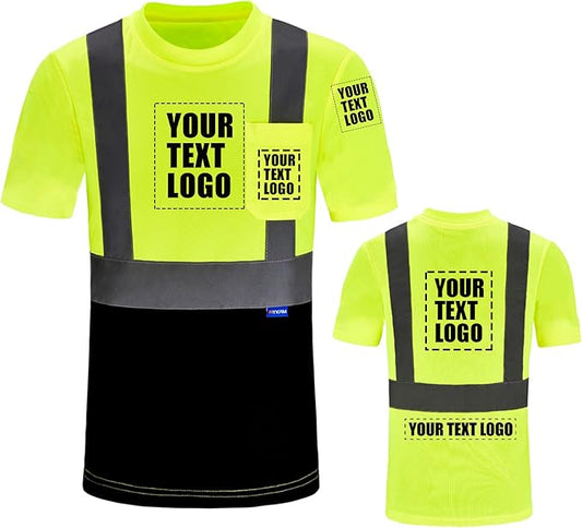 AYKRM Safety T Shirt Reflective High Visibility hi vis Long Sleeve T Shirt (XS-6XL)