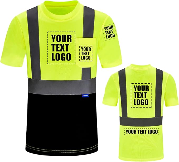 AYKRM Safety T Shirt Reflective High Visibility hi vis Long Sleeve T Shirt (XS-6XL)
