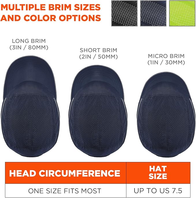 Ergodyne Skullerz 8955 Lightweight Bump Cap, Baseball Hat Style, Breathable Head Protection