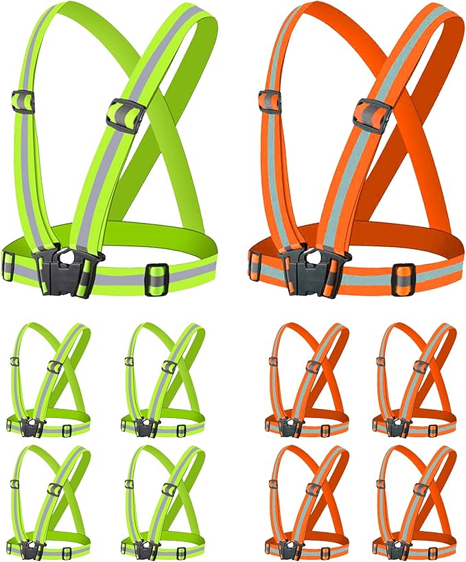 Reflective Vest - Running Vest Reflector, Reflective Running Vest with Safety Straps, High Visibility Reflector