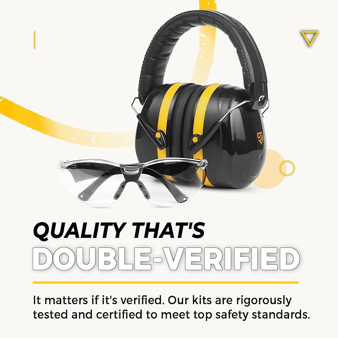 TradeSmart High-Performance Earmuffs for Shooting Range & Shooting Eye Protection Glasses + Firearm Confidence Course