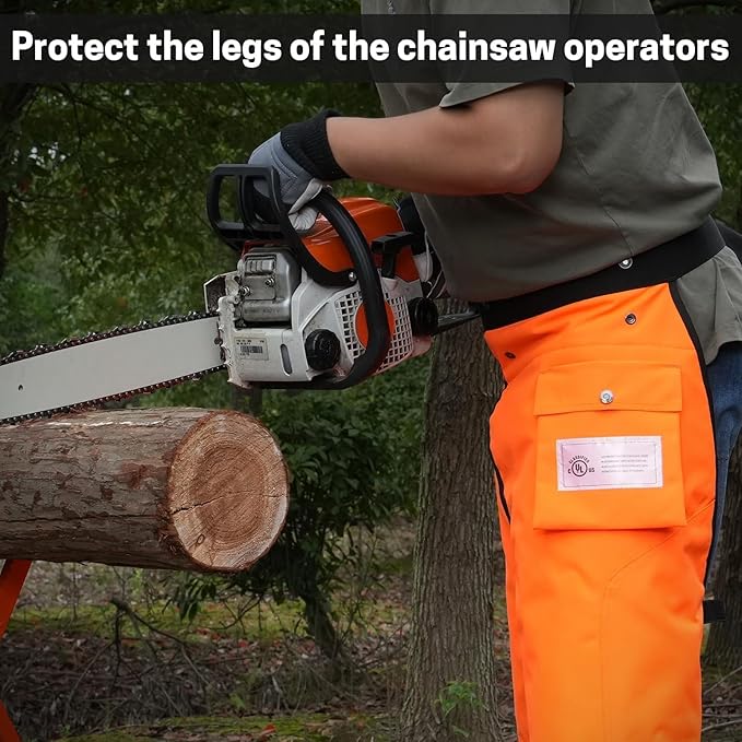 Chainsaw Chaps Apron 8-Layer Wrap for Men/Women Loggers Forest Workers Protective Chain Saw Pants Adjustable