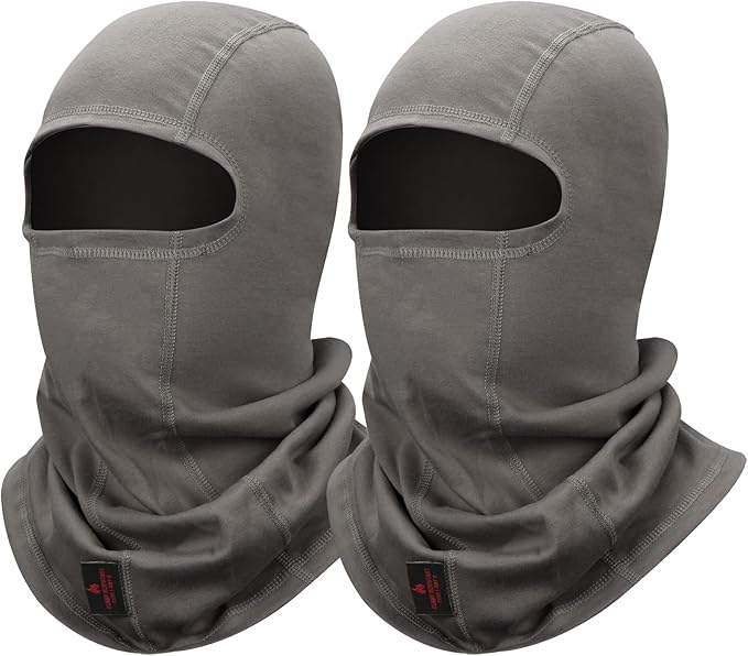 FR Face Mask for Men – Fire Resistant Balaclava Welding Head Cover, 100% Cotton Full Face Hood & Neck Protector