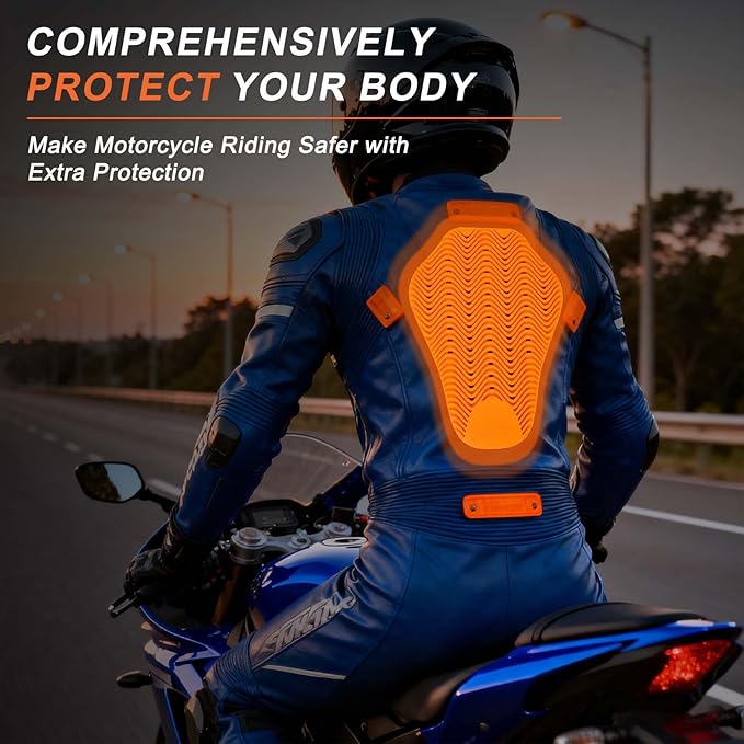 CE Level 2 Motorcycle Armor - PSLER CE Level 2 Motorcycle Armor Jacket Inserts Motorcycle Jacket Pads for Motorcycle Jackets,Back