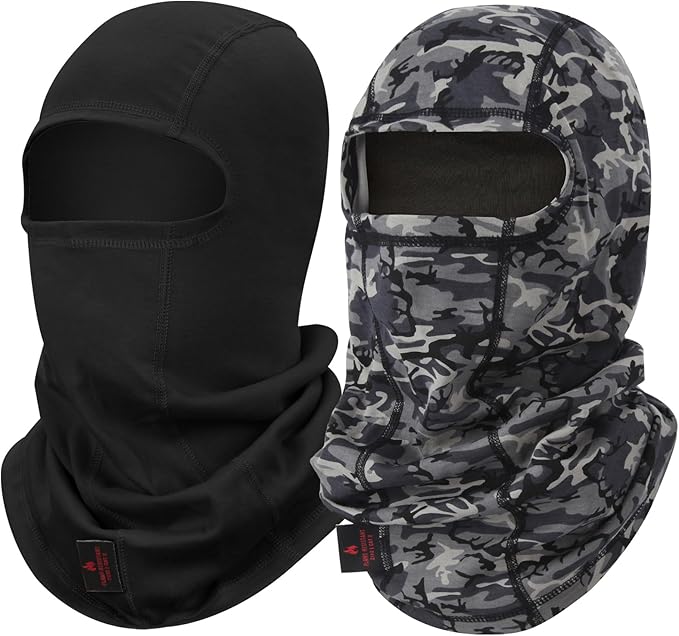 FR Face Mask for Men – Fire Resistant Balaclava Welding Head Cover, 100% Cotton Full Face Hood & Neck Protector