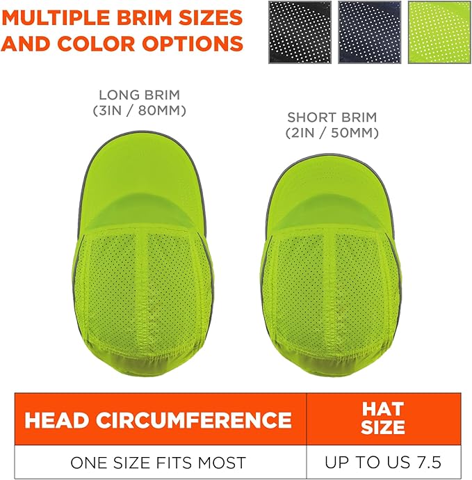 Ergodyne Skullerz 8955 Lightweight Bump Cap, Baseball Hat Style, Breathable Head Protection