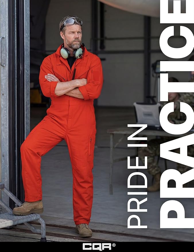 CQR Men's Tactical Ripstop Zip-Front Coverall, Lightweight Durable Utility Work Jumpsuit for Mechanics and Technicians