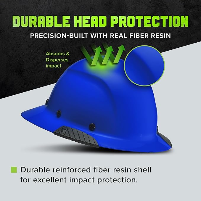 LIFT SAFETY Dax Fiber Resin Full Brim Safety Helmet/Hard Hat | 6 Point Suspension for Comfort & Impact Protection