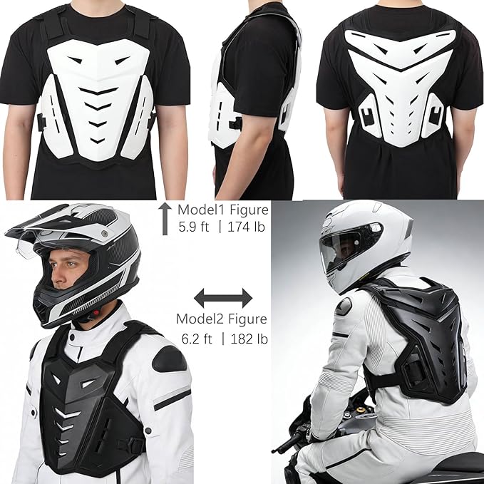 Motorcycle Armor Body Guard Vest, Street Bike Riding Off-Road Racing Cycling Skiing Motocross Adult Chest Protector