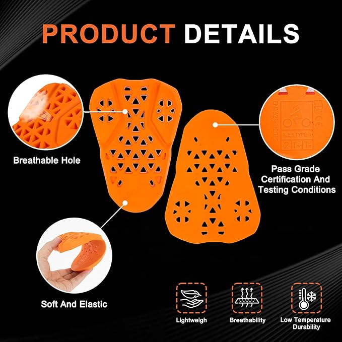 CE Level 2 Motorcycle Armor - PSLER CE Level 2 Motorcycle Armor Jacket Inserts Motorcycle Jacket Pads for Motorcycle Jackets,Hip