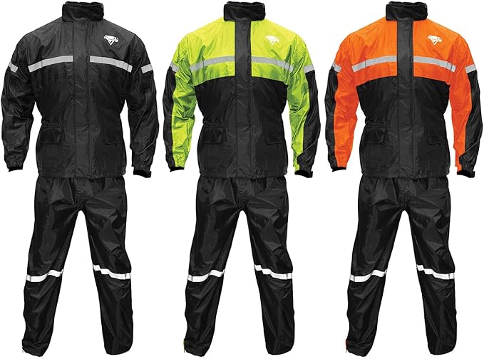 Nelson Rigg Stormrider Rain Suit; 100% Waterproof, Pants and Jacket Included with Reflective Striping