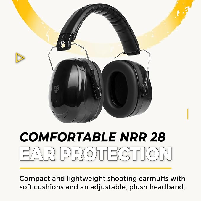 TradeSmart All-in-One Shooting Ear Protection - Comfort+ NRR 28 Earmuffs, Glasses & Earplugs + Carry Case