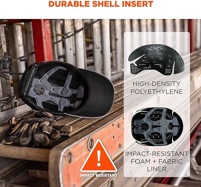 Ergodyne Skullerz 8955 Lightweight Bump Cap, Baseball Hat Style, Breathable Head Protection