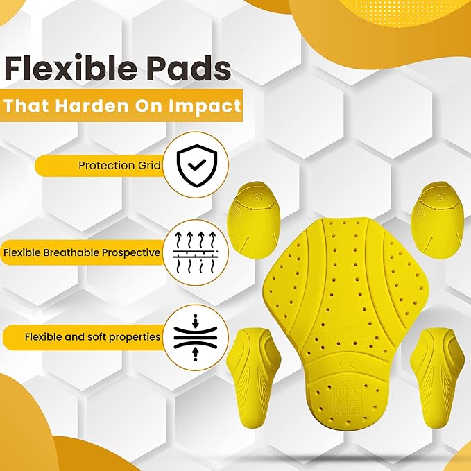 5 PC - CE Level 2 certified armor pads l Level 2 Approved Back, Shoulder And Elbows armor protector inserts for Motorcycle Jackets.