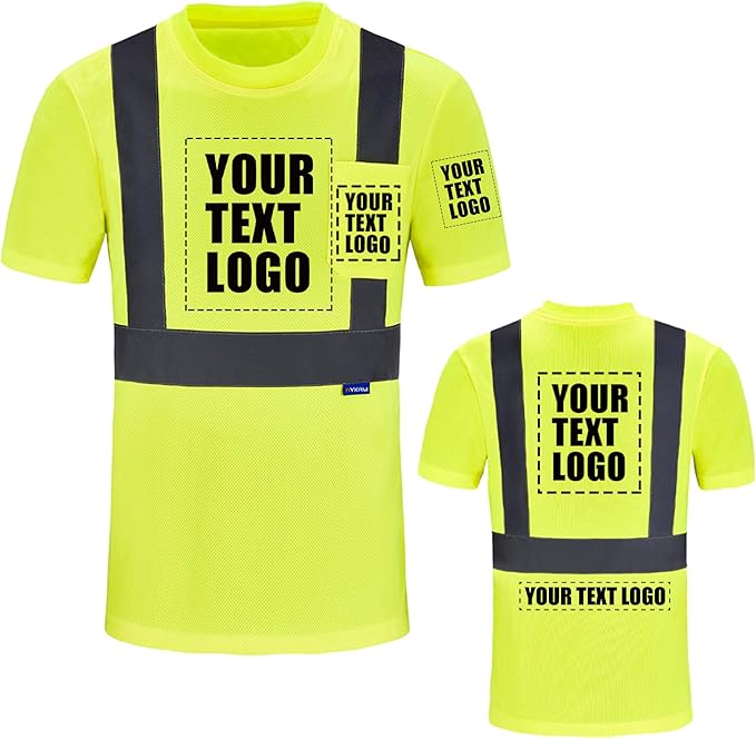AYKRM Safety T Shirt Reflective High Visibility hi vis Long Sleeve T Shirt (XS-6XL)