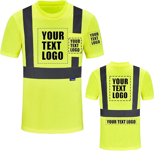 AYKRM Safety T Shirt Reflective High Visibility hi vis Long Sleeve T Shirt (XS-6XL)