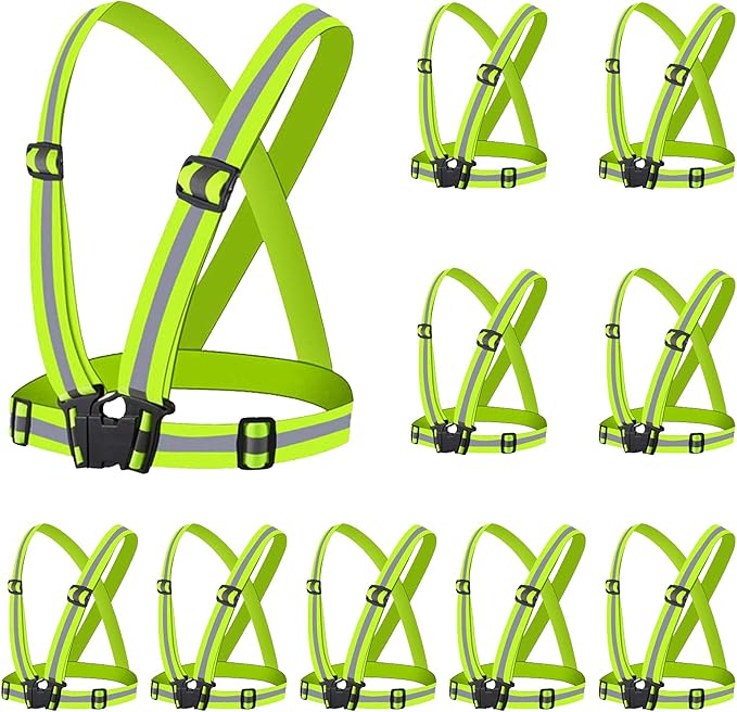 Reflective Vest - Running Vest Reflector, Reflective Running Vest with Safety Straps, High Visibility Reflector