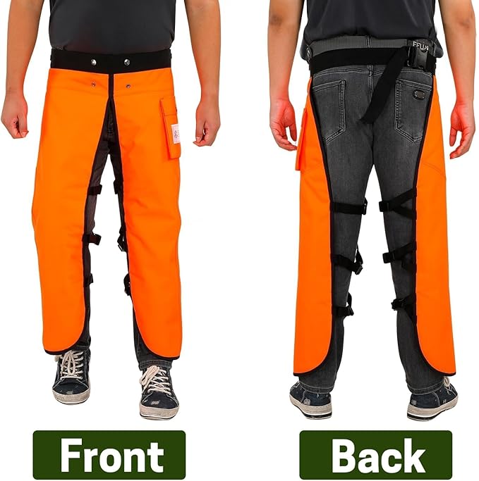 Chainsaw Chaps Apron 8-Layer Wrap for Men/Women Loggers Forest Workers Protective Chain Saw Pants Adjustable