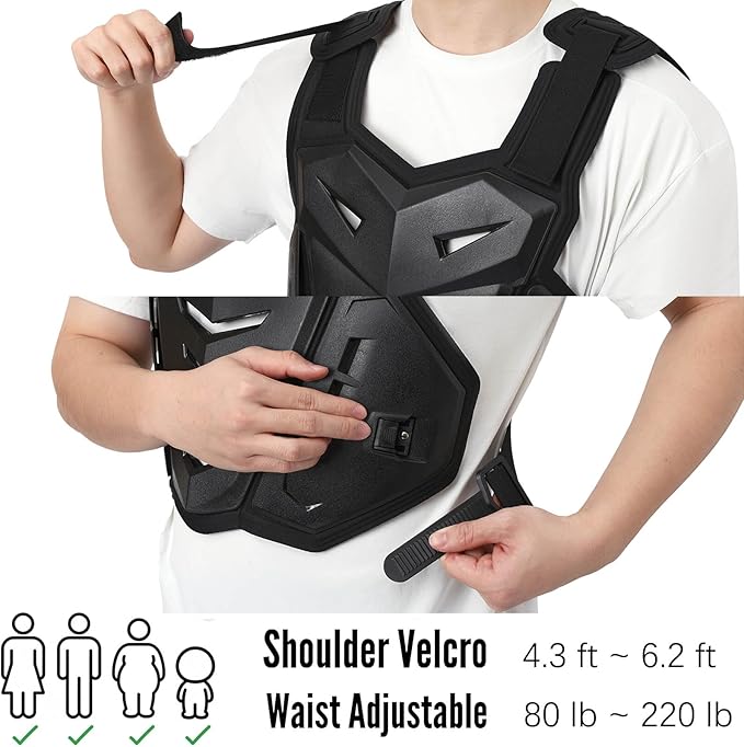 Motorcycle Armor Body Guard Vest, Street Bike Riding Off-Road Racing Cycling Skiing Motocross Adult Chest Protector