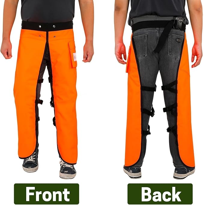 Chainsaw Chaps Apron 8-Layer Wrap for Men/Women Loggers Forest Workers Protective Chain Saw Pants Adjustable