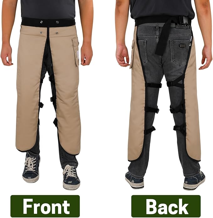 Chainsaw Chaps Apron 8-Layer Wrap for Men/Women Loggers Forest Workers Protective Chain Saw Pants Adjustable