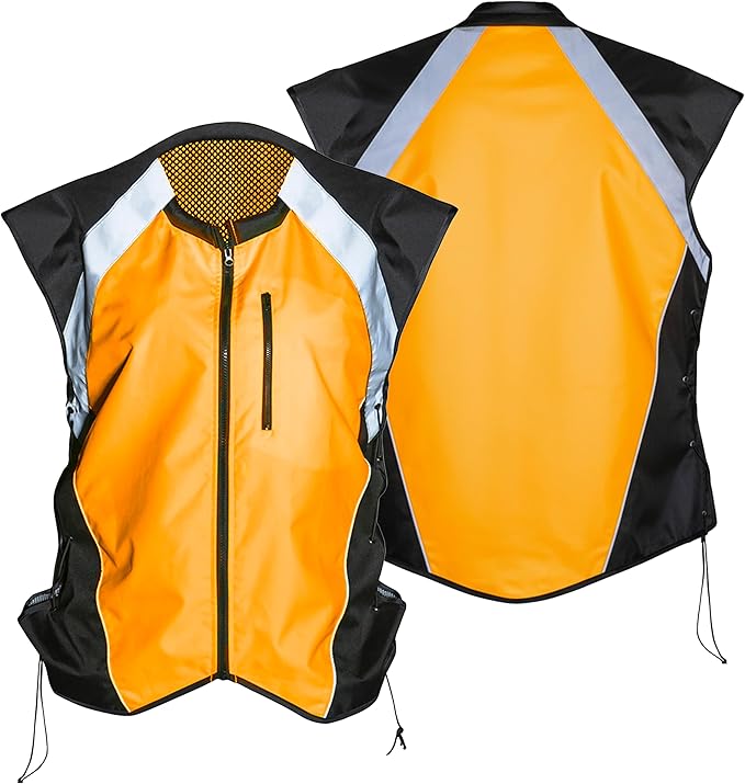 Badass Moto Safety Vest With Pockets. Motorcycle Reflective Vest For Motorcycle Jacket. High Visibility Running Vest