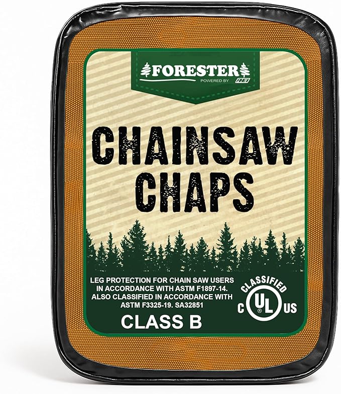 FORESTER Chainsaw Chaps for Men & Women | Apron-Style Chaps with Pocket & Adjustable Waist | Chainsaw Safety Equipment