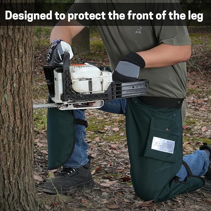 Chainsaw Chaps Apron 8-Layer Wrap for Men/Women Loggers Forest Workers Protective Chain Saw Pants Adjustable