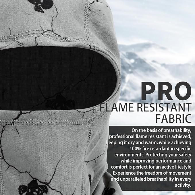 FR Face Mask for Men – Fire Resistant Balaclava Welding Head Cover, 100% Cotton Full Face Hood & Neck Protector