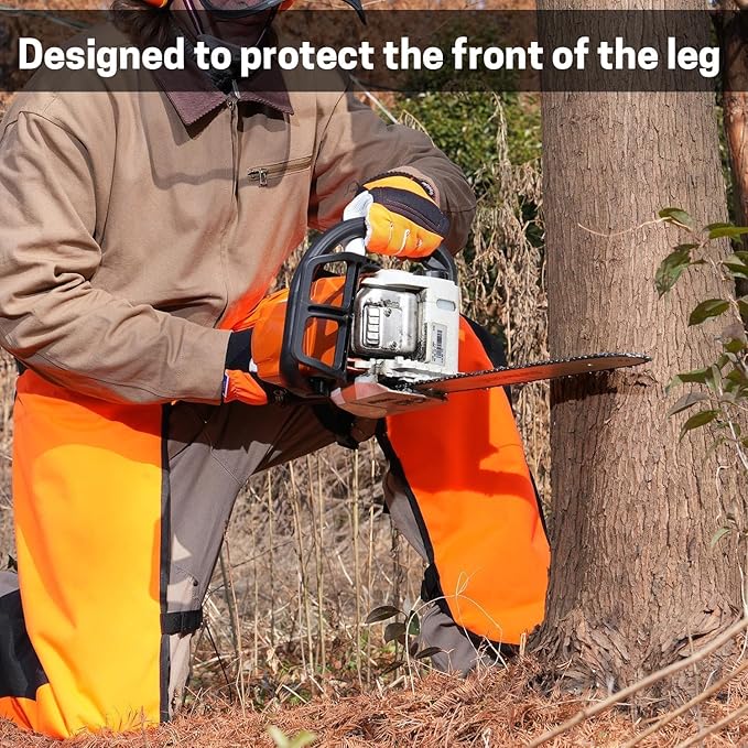Chainsaw Chaps Apron 8-Layer Wrap for Men/Women Loggers Forest Workers Protective Chain Saw Pants Adjustable