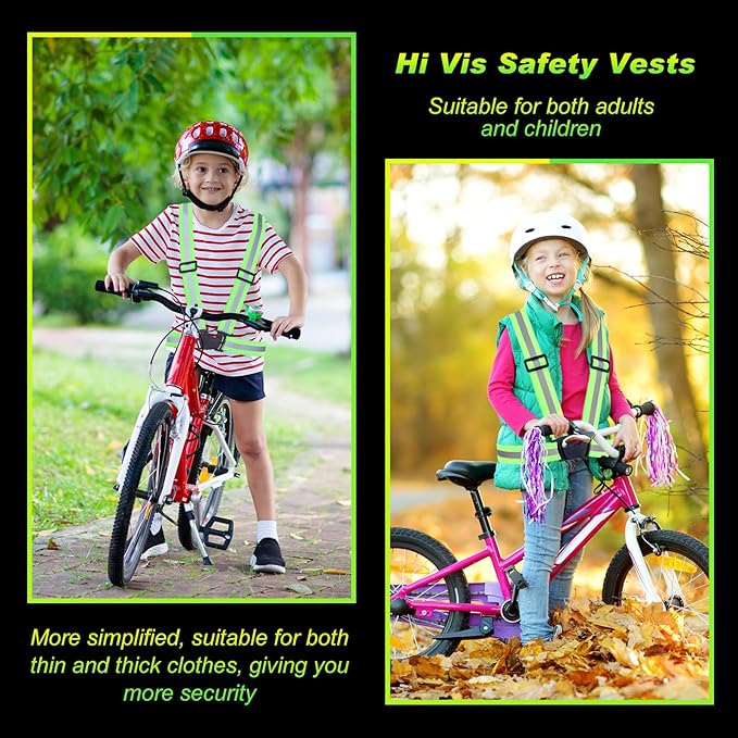 Hercicy 50 Pcs Green Reflective Vest High Visibility Safety Vest Bulk Adjustable Straps for Construction Workers Traffic Control Warehouse Job Site Use(Green)