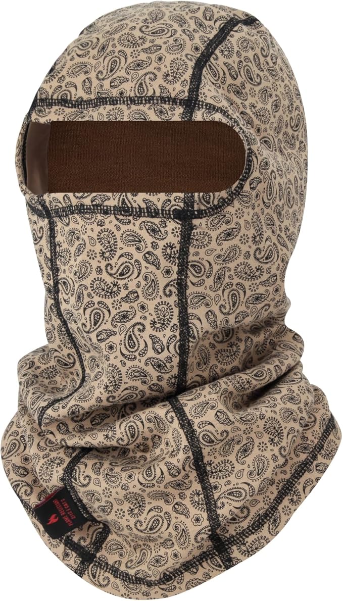 FR Face Mask for Men – Fire Resistant Balaclava Welding Head Cover, 100% Cotton Full Face Hood & Neck Protector