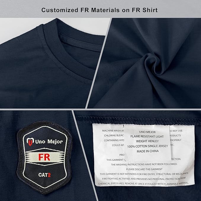 Welding Shirts for Men 7.5OZ FR Shirts, Flame Resistant FR Jackets for Men with Reinforced Sewing, Men's Fire Retardant Welding Shirt, Durable to Use, Navy-YL 3XL