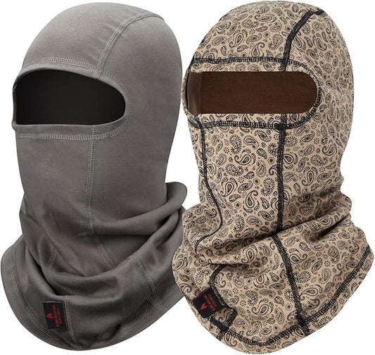 FR Face Mask for Men – Fire Resistant Balaclava Welding Head Cover, 100% Cotton Full Face Hood & Neck Protector