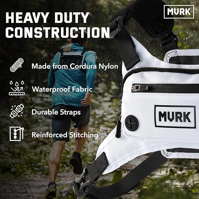 MVRK Water Resistant Running Vest Chest Pack, Phone Holder for Running, Lightweight Training Pack with Reflective Detail