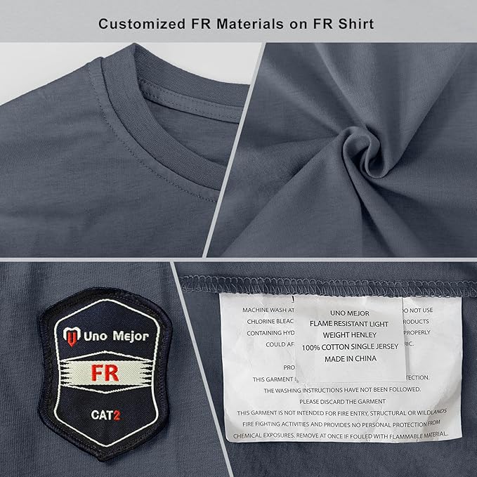 Welding Shirts for Men 7.5OZ FR Shirts, Flame Resistant FR Jackets for Men with Reinforced Sewing, Men's Fire Retardant Welding Shirt, Durable to Use, Grey-YL 3XL